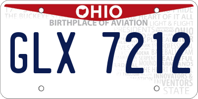 OH license plate GLX7212