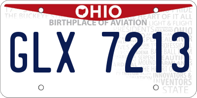 OH license plate GLX7213