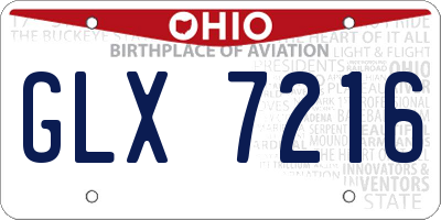 OH license plate GLX7216
