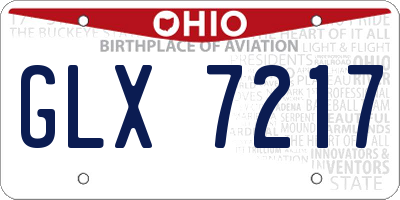 OH license plate GLX7217