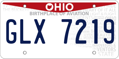 OH license plate GLX7219