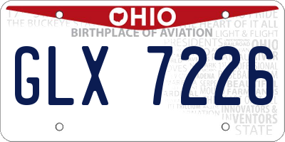 OH license plate GLX7226