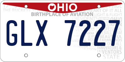 OH license plate GLX7227