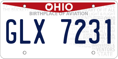 OH license plate GLX7231