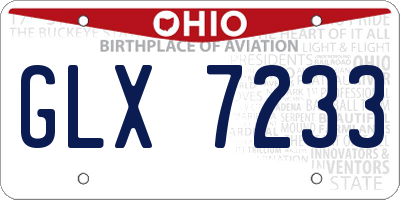 OH license plate GLX7233