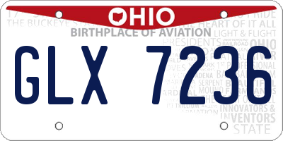 OH license plate GLX7236