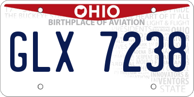OH license plate GLX7238