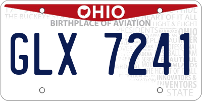 OH license plate GLX7241