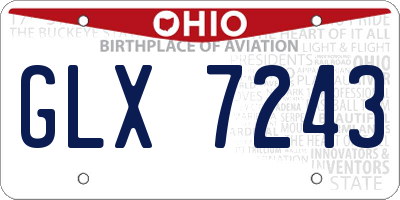 OH license plate GLX7243