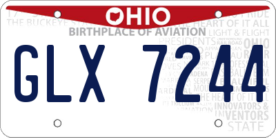 OH license plate GLX7244