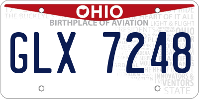 OH license plate GLX7248