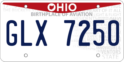 OH license plate GLX7250