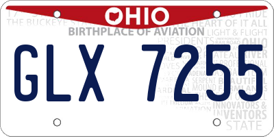 OH license plate GLX7255