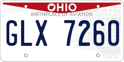 OH license plate GLX7260
