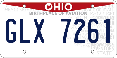 OH license plate GLX7261