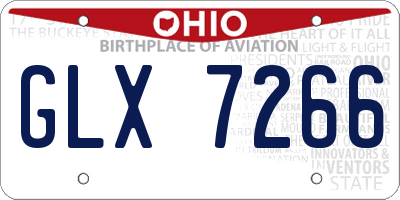 OH license plate GLX7266