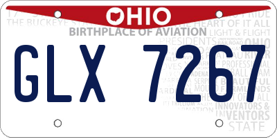 OH license plate GLX7267