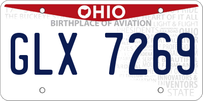 OH license plate GLX7269