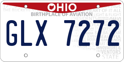 OH license plate GLX7272