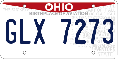 OH license plate GLX7273