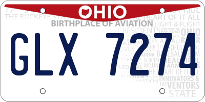 OH license plate GLX7274