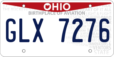 OH license plate GLX7276