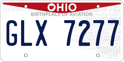 OH license plate GLX7277