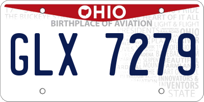 OH license plate GLX7279