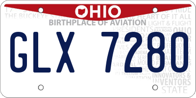 OH license plate GLX7280