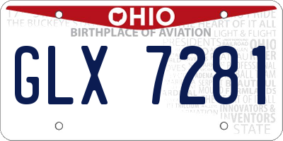 OH license plate GLX7281