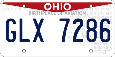 OH license plate GLX7286