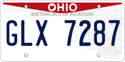 OH license plate GLX7287