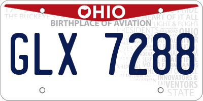 OH license plate GLX7288