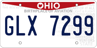 OH license plate GLX7299