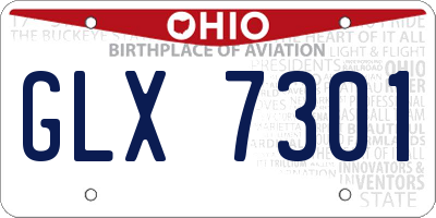 OH license plate GLX7301