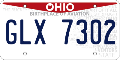 OH license plate GLX7302