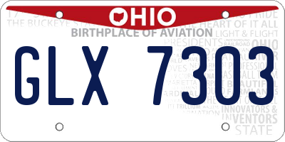 OH license plate GLX7303