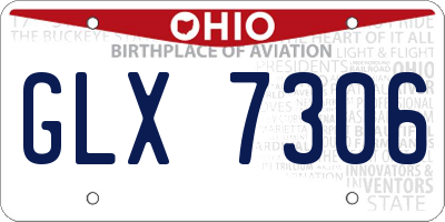 OH license plate GLX7306