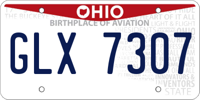 OH license plate GLX7307