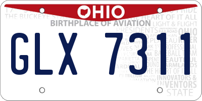 OH license plate GLX7311