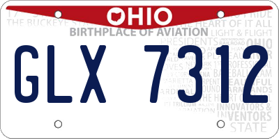 OH license plate GLX7312