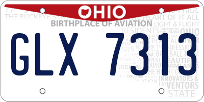 OH license plate GLX7313