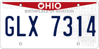 OH license plate GLX7314