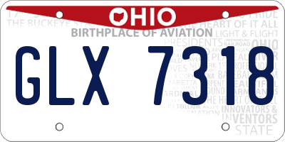 OH license plate GLX7318