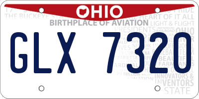 OH license plate GLX7320