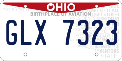 OH license plate GLX7323