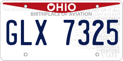 OH license plate GLX7325