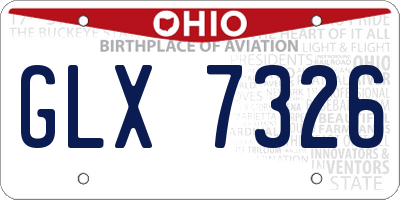 OH license plate GLX7326