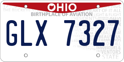 OH license plate GLX7327
