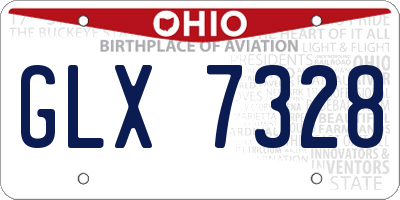 OH license plate GLX7328